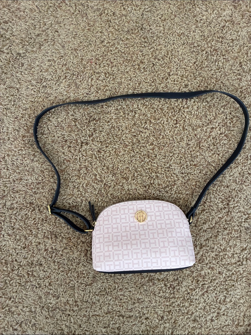 Tommy Hilfiger Light Pink and Black Logo Crossbody